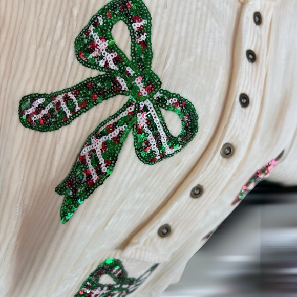 Peach love California oversized corduroy holiday pullover S M L - Picture 6 of 8